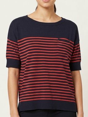 jcpenney Navy and Red Striped Knit Top